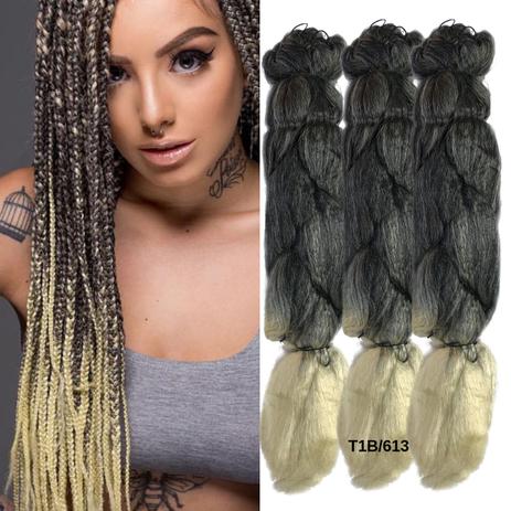 Cabelo Sintetico Jumbo Ombre 399 G Ser Mulher Cor T1b 613