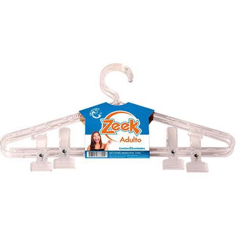 Cabide Adulto com Presilhas Cristal Zeek - 02 und Menor preço em Cabide Adulto com Presilhas Cristal Zeek - 02 und