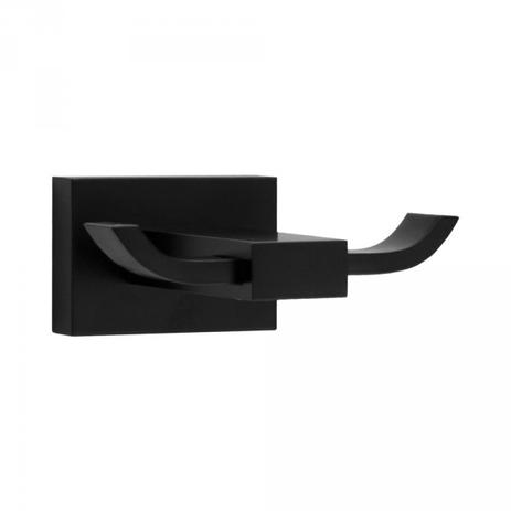 Cabide com Gancho Duplo Preto para Banheiro - Sincenet Menor preço em Cabide com Gancho Duplo Preto para Banheiro - Sincenet