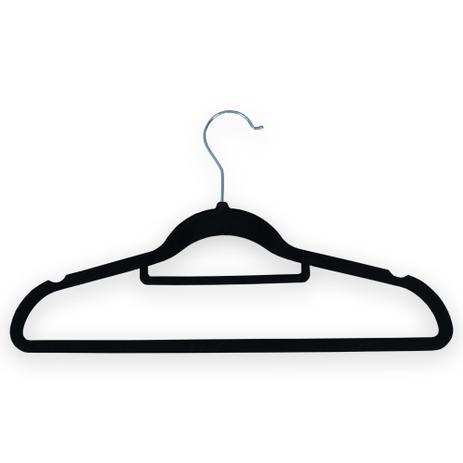 Cabide de Veludo Multiuso Preto 41cm (c)- Kit 5 Unidades - Importado Menor preço em Cabide de Veludo Multiuso Preto 41cm (c)- Kit 5 Unidades - Importado