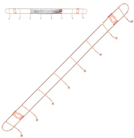 Cabide / gancho aramado com 8 ganchos de cobre / rose 42cm - Wellmix Menor preço em Cabide / gancho aramado com 8 ganchos de cobre / rose 42cm - Wellmix