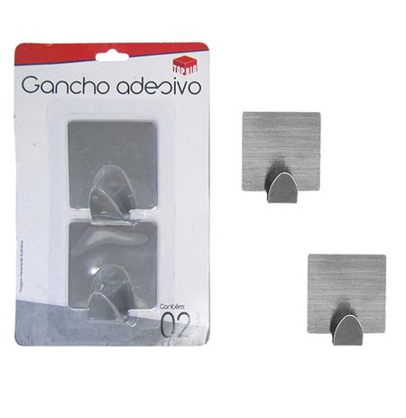 Cabide / gancho multiuso de metal cromado quadrado kit com 2 pecas na cartela - Top rio Menor preço em Cabide / gancho multiuso de metal cromado quadrado kit com 2 pecas na cartela - Top rio
