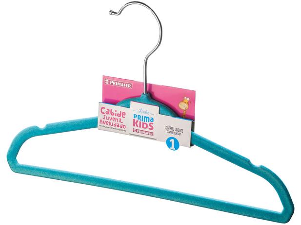 Cabide Infantil de Veludo Azul Primafer Prima Kids - 1 Unidade Menor preço em Cabide Infantil de Veludo Azul Primafer Prima Kids - 1 Unidade
