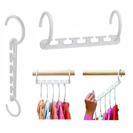 Cabide Organizador Wonder Hanger Branco Kit 8 Packs p/40 Cabides Menor preço em Cabide Organizador Wonder Hanger Branco Kit 8 Packs p/40 Cabides