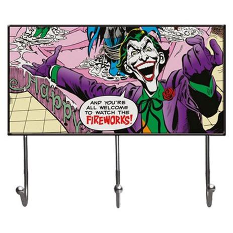 Cabideiro de Vidro com 3 Ganchos - DC Comics - Coringa - 40x23cm - Colorido - Metrópole Menor preço em Cabideiro de Vidro com 3 Ganchos - DC Comics - Coringa - 40x23cm - Colorido - Metrópole