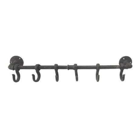 Cabideiro em metal com 6 ganchos 52,8cm x 8,3cm x 9cm - Btc decor Menor preço em Cabideiro em metal com 6 ganchos 52,8cm x 8,3cm x 9cm - Btc decor