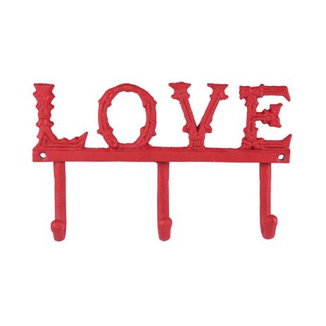Cabideiro Love de Ferro com 3 Ganchos 24,4X14X7,5 Cm - Urban Menor preço em Cabideiro Love de Ferro com 3 Ganchos 24,4X14X7,5 Cm - Urban