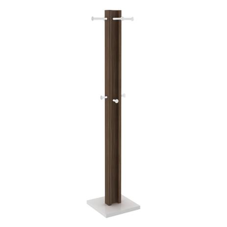 Cabideiro Mancebo de Chão com 8 Pinos para Pendura - Branco/Nogal - Tecno mobili Menor preço em Cabideiro Mancebo de Chão com 8 Pinos para Pendura - Branco/Nogal - Tecno mobili