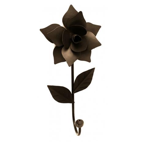 Cabideiro Rústico Artesanal de Parede em Ferro com Rosa de Lata - Libertas rosas artesanato Menor preço em Cabideiro Rústico Artesanal de Parede em Ferro com Rosa de Lata - Libertas rosas artesanato