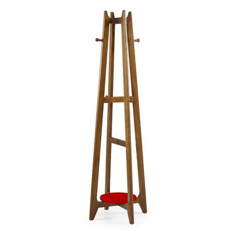 Cabideiro Stoka 983 Nogal/Vermelho - Máxima móveis Menor preço em Cabideiro Stoka 983 Nogal/Vermelho - Máxima móveis
