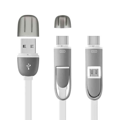 Cabo 2 em 1 Type-C e Micro USB 1,5m Branco WI351 Multilaser Menor preço em Cabo 2 em 1 Type-C e Micro USB 1,5m Branco WI351 Multilaser