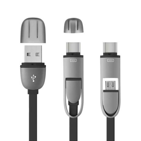 Cabo 2 em 1 Type-C e Micro USB 1,5m Preto WI350 Multilaser Menor preço em Cabo 2 em 1 Type-C e Micro USB 1,5m Preto WI350 Multilaser