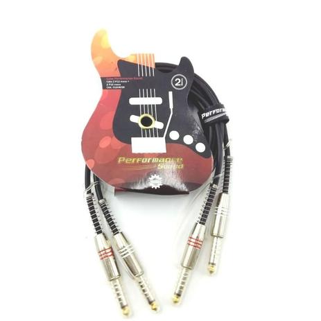 Cabo 2 P10 Mono x 2 P10 Mono de 2 Metros Plugs Metal - Chipsce Menor preço em Cabo 2 P10 Mono x 2 P10 Mono de 2 Metros Plugs Metal - Chipsce