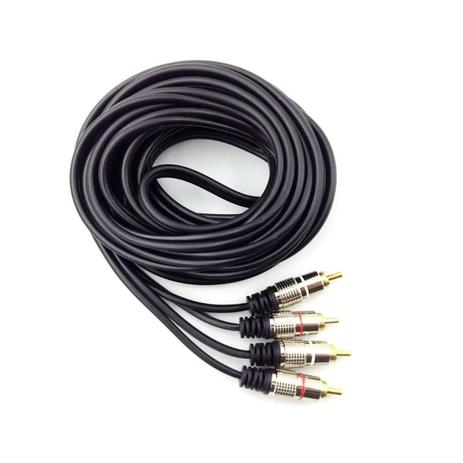 Cabo 2 RCA x 2 RCA Pontas Metálicas de 5 Metros - Chipsce Menor preço em Cabo 2 RCA x 2 RCA Pontas Metálicas de 5 Metros - Chipsce