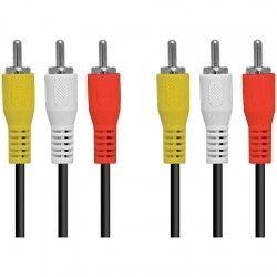 Cabo 3 RCA + 3 RCA Emborrachado Niquelado 1,80 Metros Mx Sound Menor preço em Cabo 3 RCA + 3 RCA Emborrachado Niquelado 1,80 Metros Mx Sound