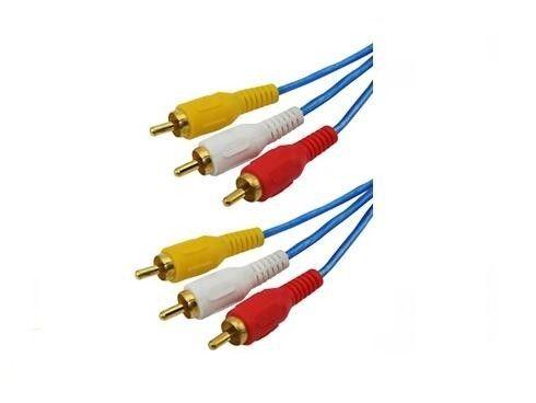 Cabo 3 RCA + 3 RCA Injetado Dourado 1,80 Metros Azul Cristal Tekflex Menor preço em Cabo 3 RCA + 3 RCA Injetado Dourado 1,80 Metros Azul Cristal Tekflex