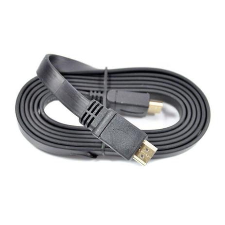 Cabo Achatado HDMI com ponta dourada 1 Metro - Dmix Menor preço em Cabo Achatado HDMI com ponta dourada 1 Metro - Dmix