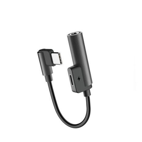 Cabo Adaptador 2 Em 1 Rock Áudio P2 e Carregador Type-c - Preto Menor preço em Cabo Adaptador 2 Em 1 Rock Áudio P2 e Carregador Type-c - Preto