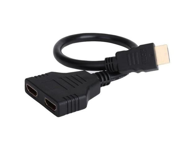 Cabo Adaptador Duplicador HDMI 1 Entrada 2 Saidas HDMI Duplo Generico Menor preço em Cabo Adaptador Duplicador HDMI 1 Entrada 2 Saidas HDMI Duplo Generico