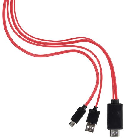 Cabo Adaptador HDMI para Micro USB Galaxy S3/S4/Note II MHL 2.0 - Cirilo cabos Menor preço em Cabo Adaptador HDMI para Micro USB Galaxy S3/S4/Note II MHL 2.0 - Cirilo cabos
