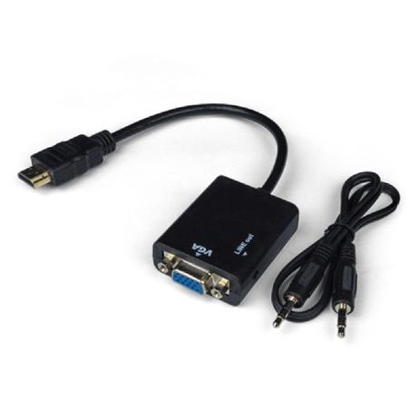Cabo Adaptador HDMI para VGA com P2 Audio Vídeo Hdmi Para Vga 1080p - Rt Menor preço em Cabo Adaptador HDMI para VGA com P2 Audio Vídeo Hdmi Para Vga 1080p - Rt