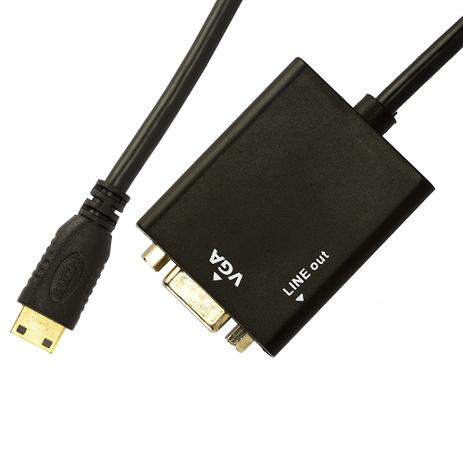 Menor preço em Cabo Adaptador Mini HDMI para VGA com Áudio - Cirilo cabos