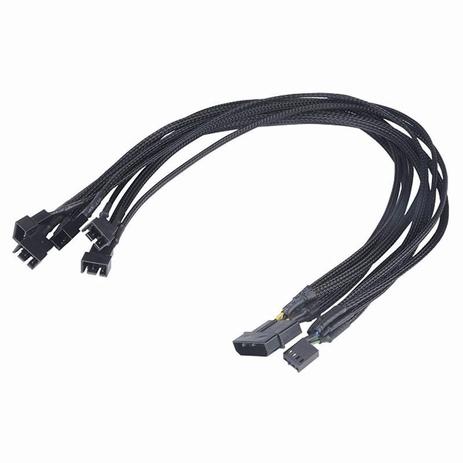 Cabo Adaptador Multi-fan 5 Cooler Fan 3 ou 4 Pinos Sleeved Pwm - Henon informática Menor preço em Cabo Adaptador Multi-fan 5 Cooler Fan 3 ou 4 Pinos Sleeved Pwm - Henon informática