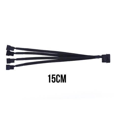 Cabo Adaptador Multi-fan Sleeved 4 Coolers 4x 4 Pinos +12v - Henon informática Menor preço em Cabo Adaptador Multi-fan Sleeved 4 Coolers 4x 4 Pinos +12v - Henon informática