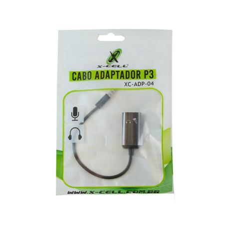 Cabo Adaptador P3 para 2x P2 Unificador (Fone e Microfone) XC-ADP-04 Preto - X-Cell Menor preço em Cabo Adaptador P3 para 2x P2 Unificador (Fone e Microfone) XC-ADP-04 Preto - X-Cell