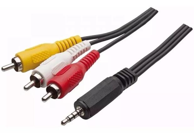 Cabo Adaptador P3 RCA - Áudio e Vídeo - MXT Menor preço em Cabo Adaptador P3 RCA - Áudio e Vídeo - MXT