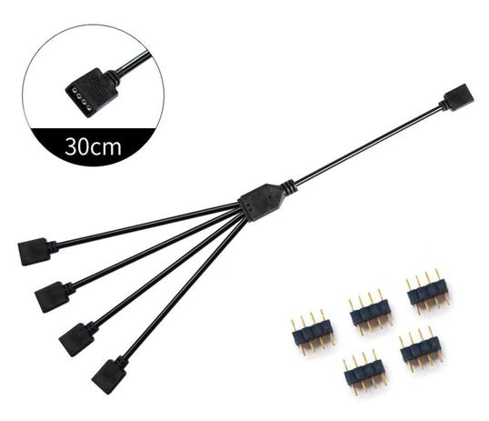 Cabo Adaptador RGB 12V Divisor 4 Pinos 1 Para 4 Saídas 30cm - Alloyseed Menor preço em Cabo Adaptador RGB 12V Divisor 4 Pinos 1 Para 4 Saídas 30cm - Alloyseed