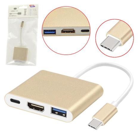 Cabo Adaptador TYPE C para USB 3.0 HDMI Femea e TYPE C Femea TYPE C Generico - Genérico Menor preço em Cabo Adaptador TYPE C para USB 3.0 HDMI Femea e TYPE C Femea TYPE C Generico - Genérico