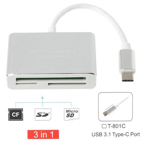Cabo Adaptador Usb-c 3.1 Tipo C Leitor Cartão Sdxc Tf Cf Microsd 3in1 - Uscables Menor preço em Cabo Adaptador Usb-c 3.1 Tipo C Leitor Cartão Sdxc Tf Cf Microsd 3in1 - Uscables