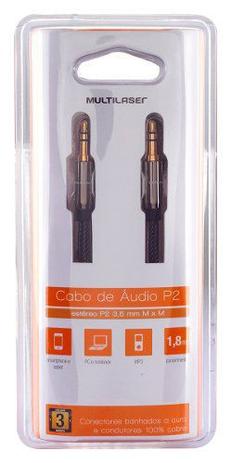 Cabo Audio Multilaser C/nylon 3,5mm M/m 1,8m Trançado Wi285 Menor preço em Cabo Audio Multilaser C/nylon 3,5mm M/m 1,8m Trançado Wi285
