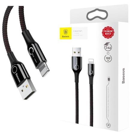 Cabo Baseus Lightning Preto Led Turbo Iphone 8 X Plus Menor preço em Cabo Baseus Lightning Preto Led Turbo Iphone 8 X Plus