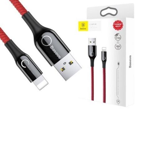 Cabo Baseus Lightning Vermelho Led Turbo Iphone 8 X Plus Menor preço em Cabo Baseus Lightning Vermelho Led Turbo Iphone 8 X Plus