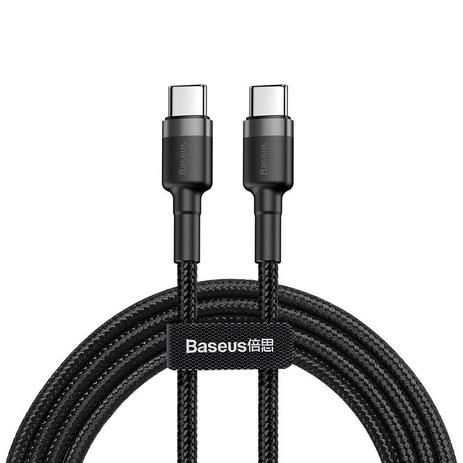Cabo Baseus Nylon Preto Tipo C para Tipo C Turbo com 100cm Menor preço em Cabo Baseus Nylon Preto Tipo C para Tipo C Turbo com 100cm