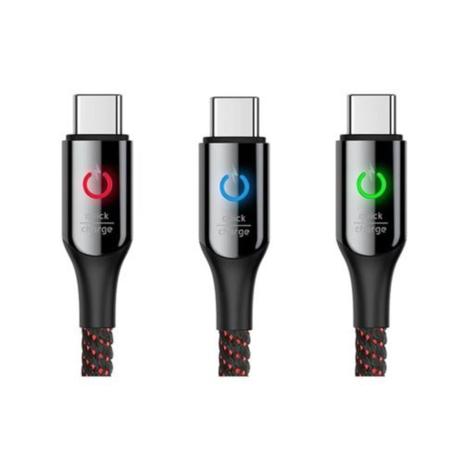Cabo Baseus Tipo C Nylon 3A Inteligente Led Indicador Android Menor preço em Cabo Baseus Tipo C Nylon 3A Inteligente Led Indicador Android
