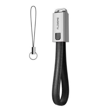 Cabo Carregador Couro Usb Lightning Chaveiro 14cm - Preto - Floveme Menor preço em Cabo Carregador Couro Usb Lightning Chaveiro 14cm - Preto - Floveme