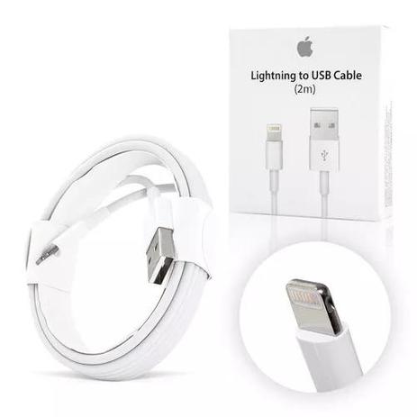 Cabo Carregador iPhone Lightning 2 metros Original Menor preço em Cabo Carregador iPhone Lightning 2 metros Original