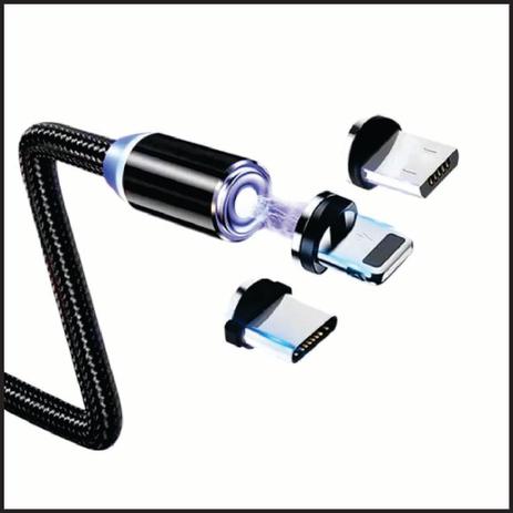 Cabo Carregador Magnético 3 em 1 - Pontas para conectar android, IOS, micro USB, tipo C - ORS Importação e Exportação Menor preço em Cabo Carregador Magnético 3 em 1 - Pontas para conectar android, IOS, micro USB, tipo C - ORS Importação e Exportação