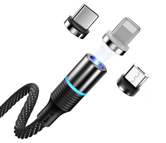 Cabo Carregador Magnético Usb 3 Em 1 Tipo C/ Led Ios Android - IT-BLUE Menor preço em Cabo Carregador Magnético Usb 3 Em 1 Tipo C/ Led Ios Android - IT-BLUE