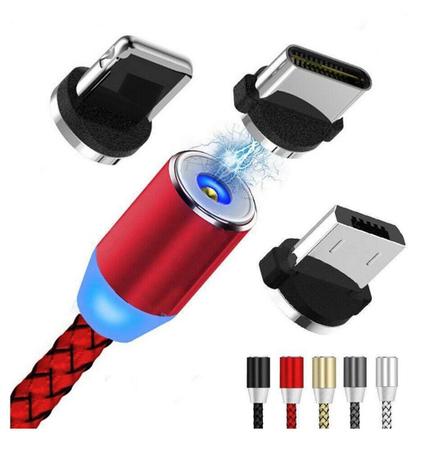 Cabo Carregador Magnético Usb 3 Em 1 Tipo C/ Led Ios Android - X-CABLE Menor preço em Cabo Carregador Magnético Usb 3 Em 1 Tipo C/ Led Ios Android - X-CABLE