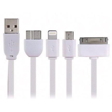Cabo Carregador Universal USB 4X1 Branco Worldcomp Menor preço em Cabo Carregador Universal USB 4X1 Branco Worldcomp