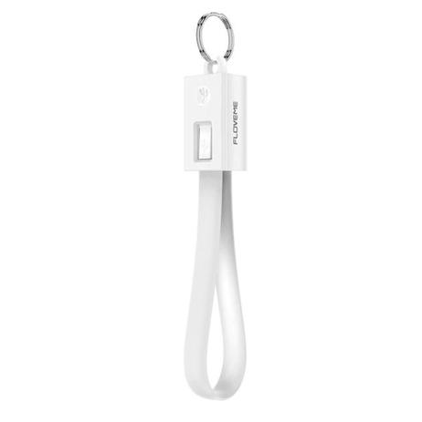 Cabo Carregador Usb Lightning Chaveiro 10cm - Branco - Floveme Menor preço em Cabo Carregador Usb Lightning Chaveiro 10cm - Branco - Floveme