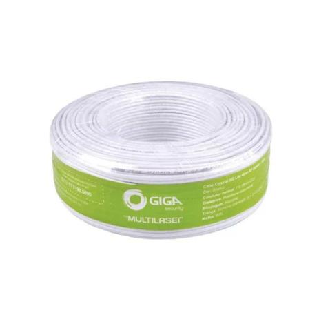 Cabo CFTV Coaxial GS0234 Hd Lite 60% Malha 4mm2x22 Branco 100m - Giga Security Menor preço em Cabo CFTV Coaxial GS0234 Hd Lite 60% Malha 4mm2x22 Branco 100m - Giga Security
