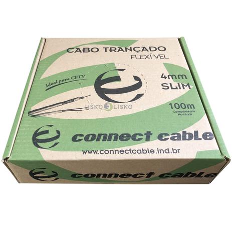 Cabo Coaxial Bipolar 4mm 100m Slim Cftv Trançado Br - Connect cable Menor preço em Cabo Coaxial Bipolar 4mm 100m Slim Cftv Trançado Br - Connect cable