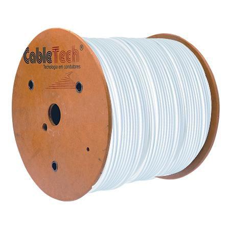 Cabo coaxial cabletech rgc 06 40 75r branco bobina 305m Menor preço em Cabo coaxial cabletech rgc 06 40 75r branco bobina 305m