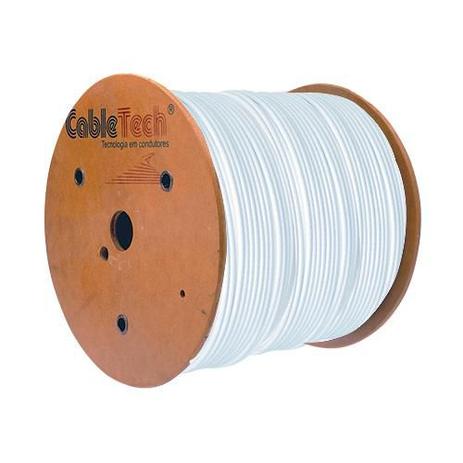 Cabo coaxial cabletech rgc59 67 malha 75r branco 305m Menor preço em Cabo coaxial cabletech rgc59 67 malha 75r branco 305m