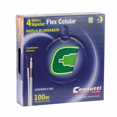 Cabo Coaxial Condutti 100mts Híbrido Bipolar 4mm Dupla Blindagem Anti-Chamas 80 de Malha Flexível Menor preço em Cabo Coaxial Condutti 100mts Híbrido Bipolar 4mm Dupla Blindagem Anti-Chamas 80 de Malha Flexível